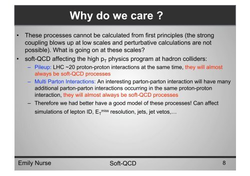 What is soft-QCD? - High Energy Physics