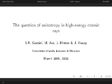 The question of anisotropy in high-energy cosmic rays