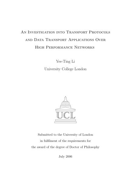 An Investigation into Transport Protocols and Data Transport ...