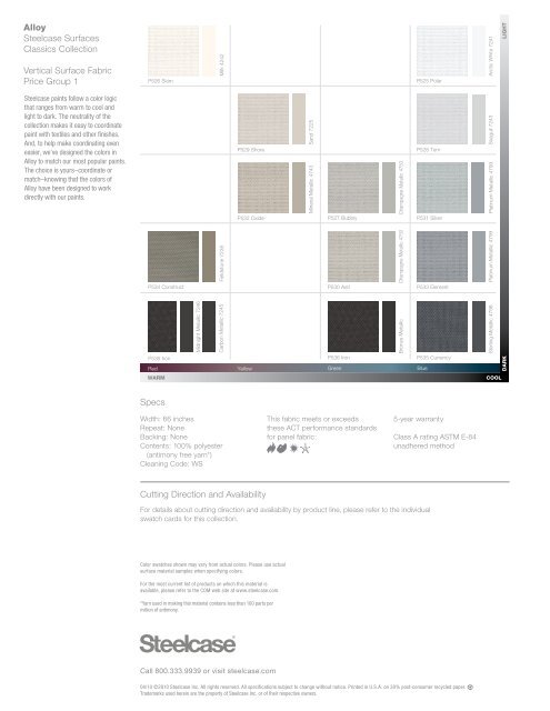 Alloy Steelcase Surfaces Classics Collection Vertical Surface Fabric ...