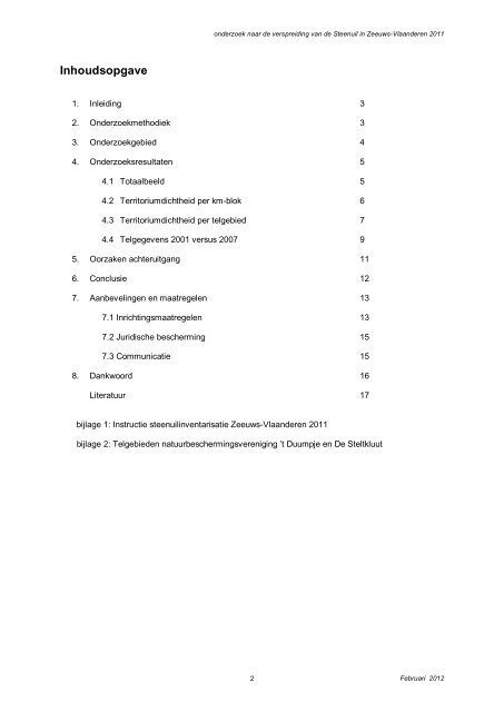Inventarisatierapport 2011 - STeenuil Overleg NEderland