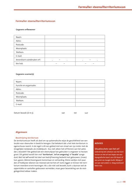 Maatregelencatalogus - STeenuil Overleg NEderland