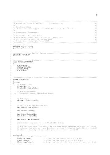 LinkedList_h.pdf - Homepage von Stefan Buchgeher