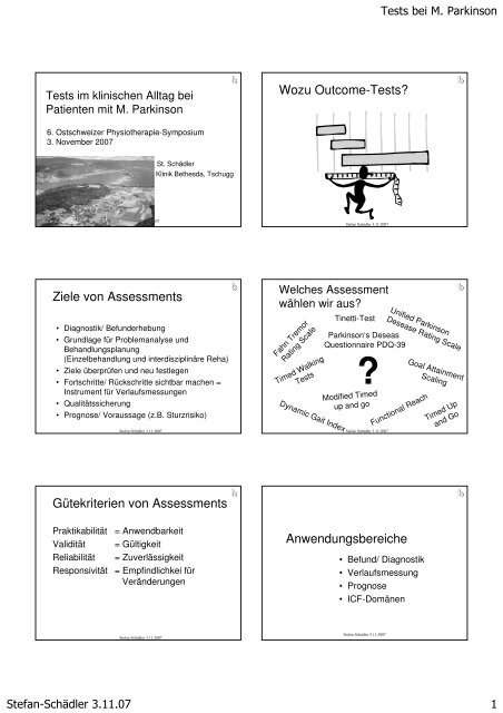 Assessments Parkinson - Stefan SchÃ¤dler