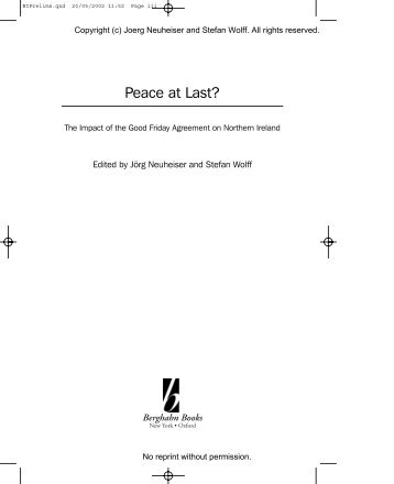 Peace at Last? - Stefan Wolff