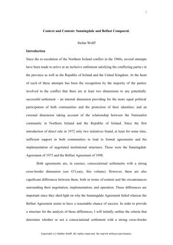 Sunningdale and Belfast Compared - Stefan Wolff