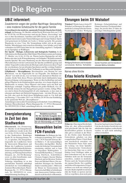 Ausgabe 1065 - Steigerwald-Kurier