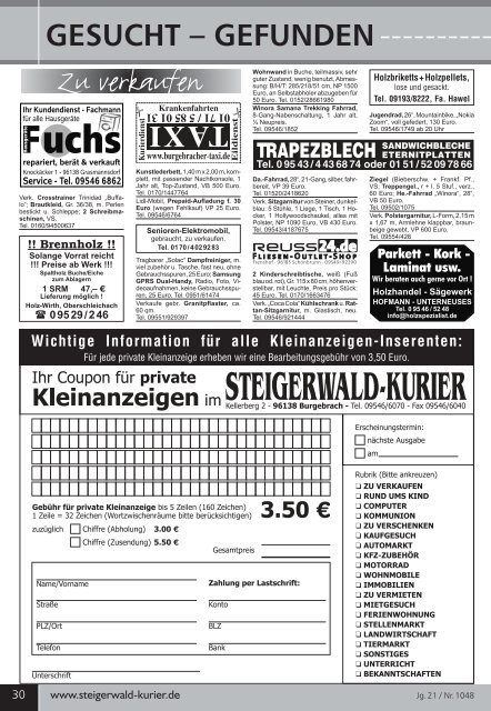 Ausgabe 1048 - Steigerwald-Kurier