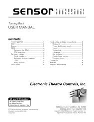 Sensor Touring Manual - ETC