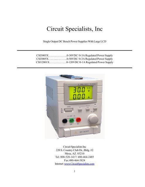 csi3003 - for pdf - Circuit Specialists Inc