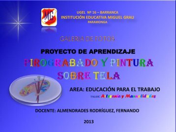 AREA: EDUCACIÓN PARA EL TRABAJO