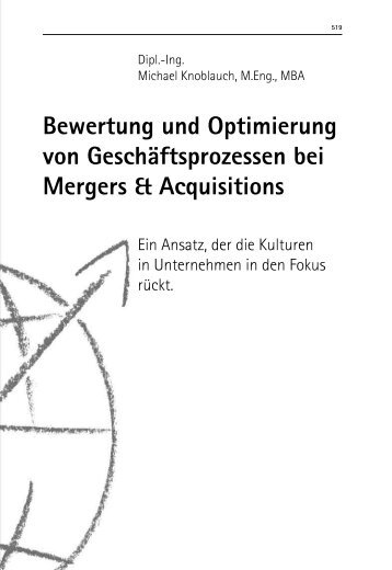 Bewertung und Optimierung von GeschÃ¤ftsprozessen bei Mergers ...