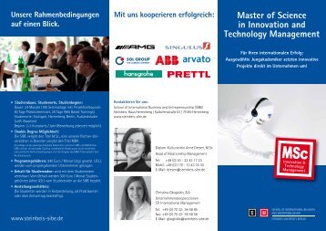 Flyer - MSc. in Innovation and Technology Management - School of ...