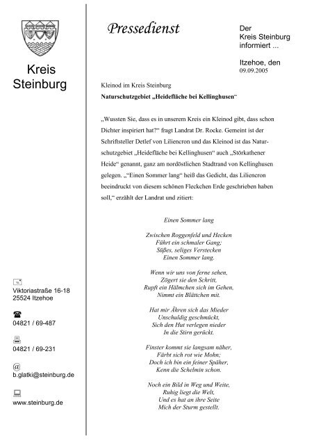 Naturschutzgebiet "Heideflächen bei Kellinghusen" - Kreis Steinburg