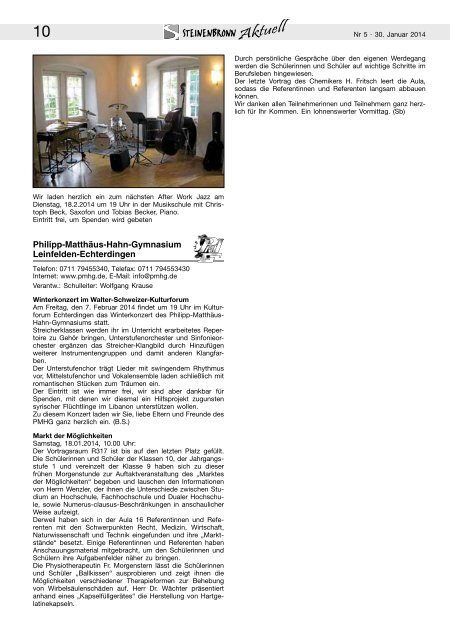 www.Steinenbronn.de Amtsblatt der Gemeinde Steinenbronn ...