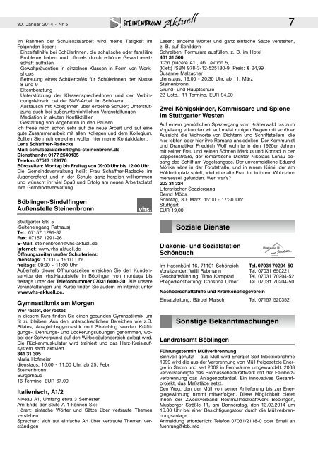 www.Steinenbronn.de Amtsblatt der Gemeinde Steinenbronn ...