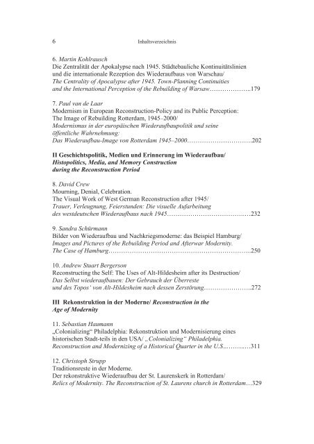 inhaltsverzeichnis/ table of contents - Franz Steiner Verlag