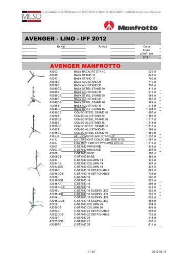 Manfrotto Gruppo Lino Avenger IFF 2012 ilustracje P-E - Milso