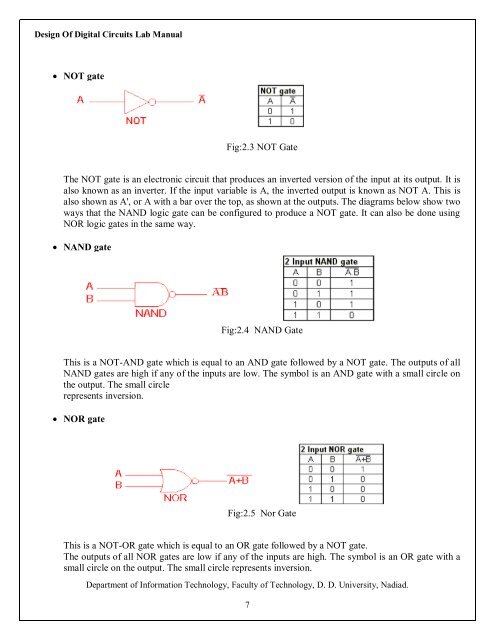 Design Of Digital Circuits - Dharmsinh Desai University