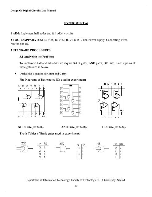 Design Of Digital Circuits - Dharmsinh Desai University