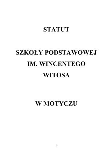 statut szkoÅy podstawowej im. wincentego witosa w motyczu - Lublin