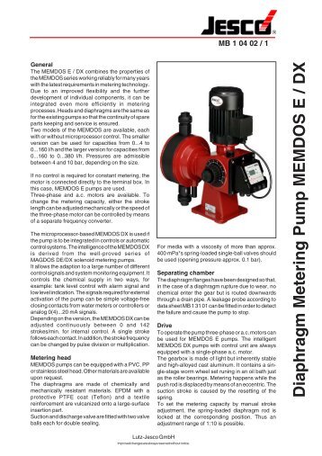 Diaphragm Metering Pump MEMDOS E / DX