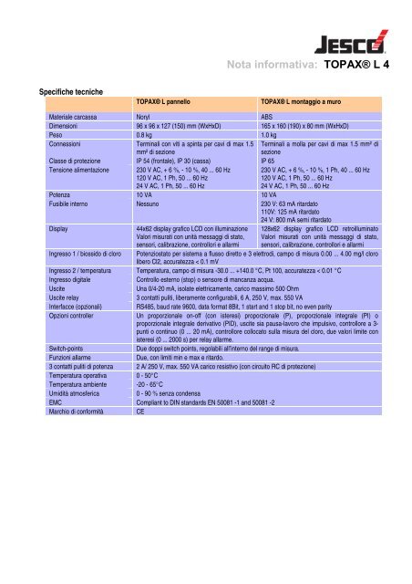 L4 Scheda informativa