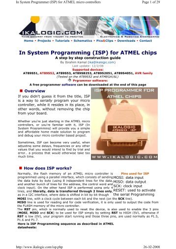 In System Programming (ISP) for ATMEL chips