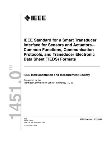 IEEE Std 1451.0â¢-2007, IEEE Standard for a Smart Transducer ...