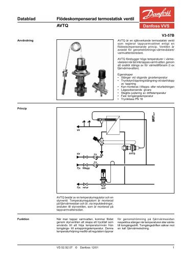 Danfoss VVS Datablad Flödeskompenserad ... - RSK Databasen