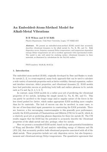 An Embedded-Atom-Method Model for Alkali-Metal Vibrations