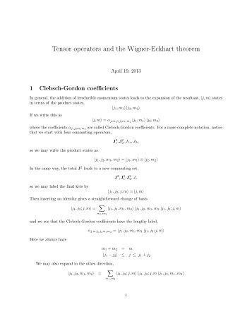 Tensor operators and the Wigner-Eckart theorem