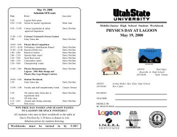 Middle School Workbook (PDF Format) - Physics Department - Utah ...
