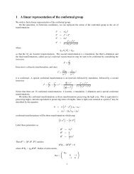 1 A linear representation of the conformal group