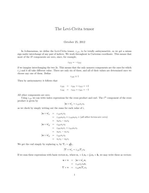 Properties of the Levi-Civita tensor