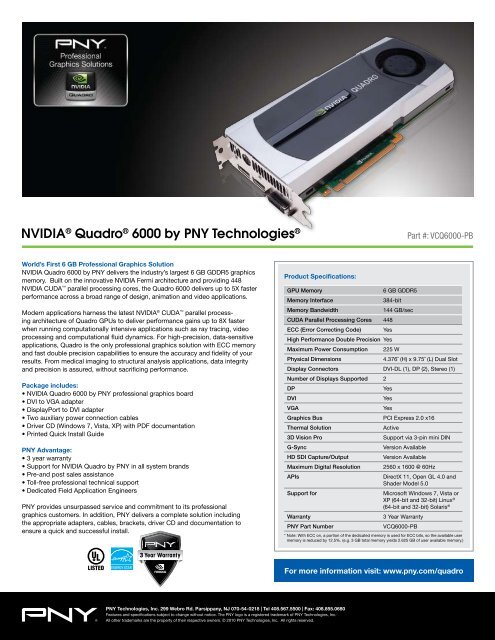 NVIDIA® Quadro® 6000 by PNY Technologies®