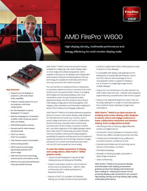 AMD FirePro™ W600 Data Sheet
