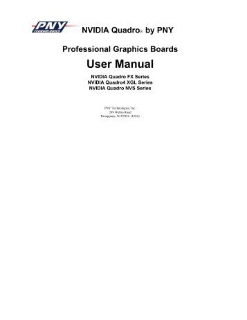 by PNY Professional Graphics Boards User Manual - Servodata