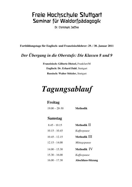 Fortbildungstage fÃ¼r Englisch-, FranzÃ¶sisch- und Russischlehrer ...