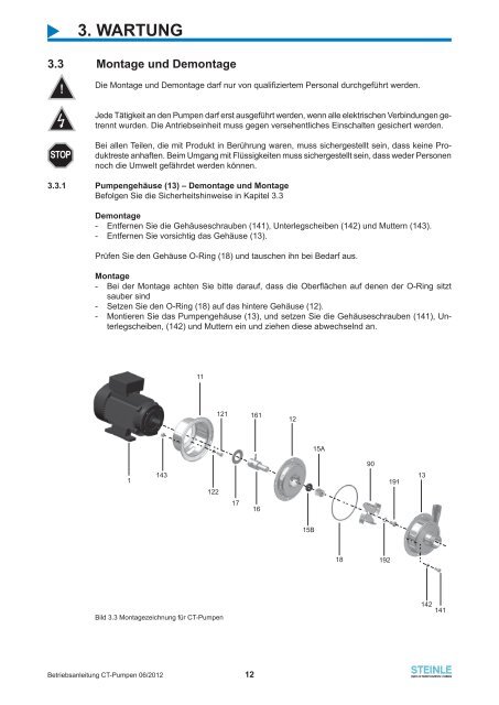 Betriebsanleitung - Steinle Industriepumpen GmbH