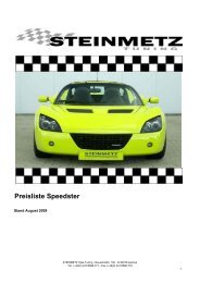 Preisliste Speedster - Steinmetz