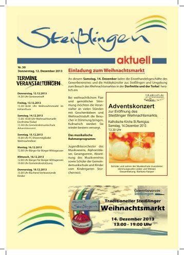 Das Mitteilungsblatt zum Herunterladen - Steißlingen