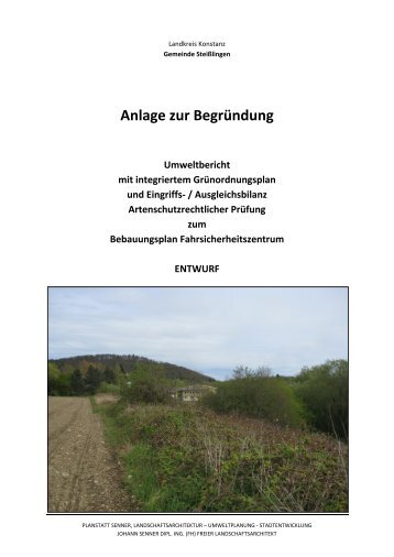 BEB "Fahrsicherheitszentrum" - Entwurf Umweltbericht - Steißlingen