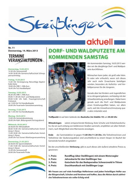 Das Mitteilungsblatt zum Herunterladen - SteiÃŸlingen