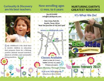 Download our PDF brochure - An Eco-Healthy Preschool