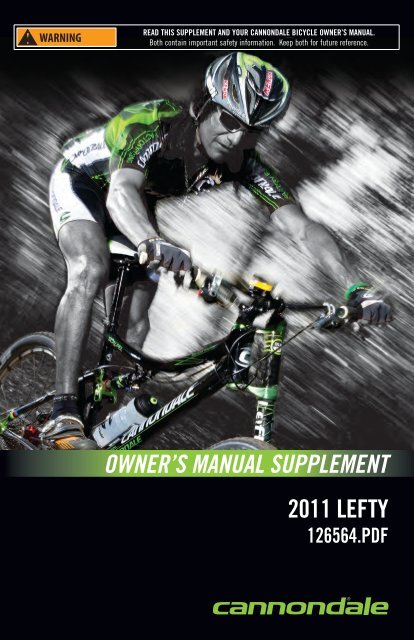 OWNER'S MANUAL SUPPLEMENT 2011 LEFTY