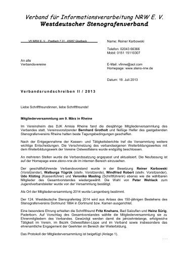 Verbandsrundschreiben 2 / 2013 - Verband für ...