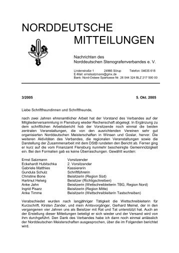 norddeutsche mitteilungen - Norddeutscher Stenografenverband