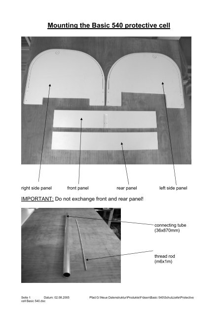 Mounting the Basic 540 protective cell - Step four