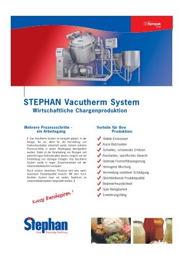 STEPHAN Vacutherm System Wirtschaftliche Chargenproduktion